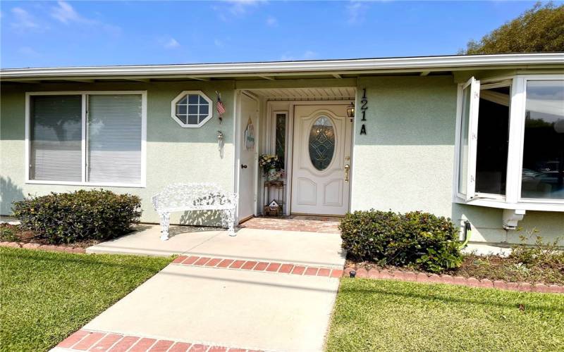 Front door and storage area