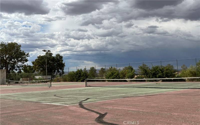 Tennis court in the park