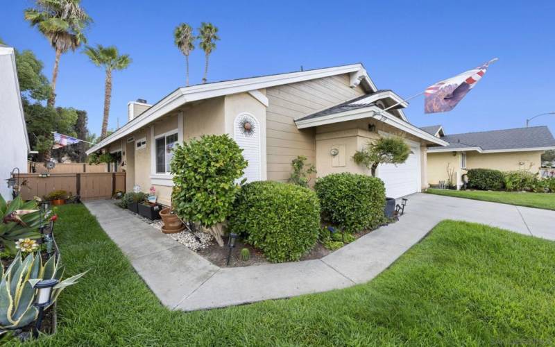 Beautifully landscaped front yard