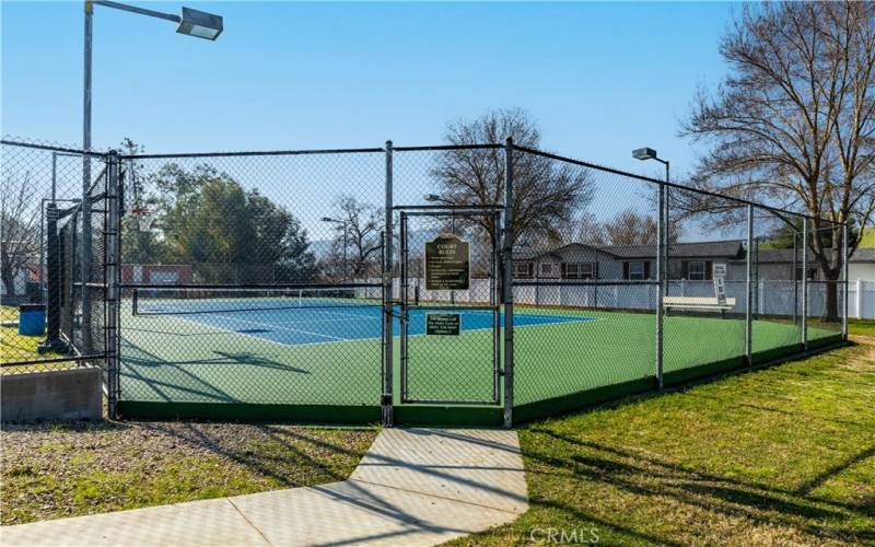 Newly surfaced tennis courts