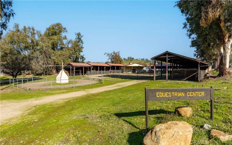 Huge Equestrian center is an extra fee so call for more information and availability.