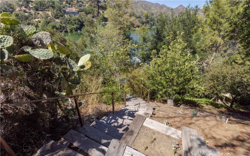 Creosote-free stairs leading to boat dock