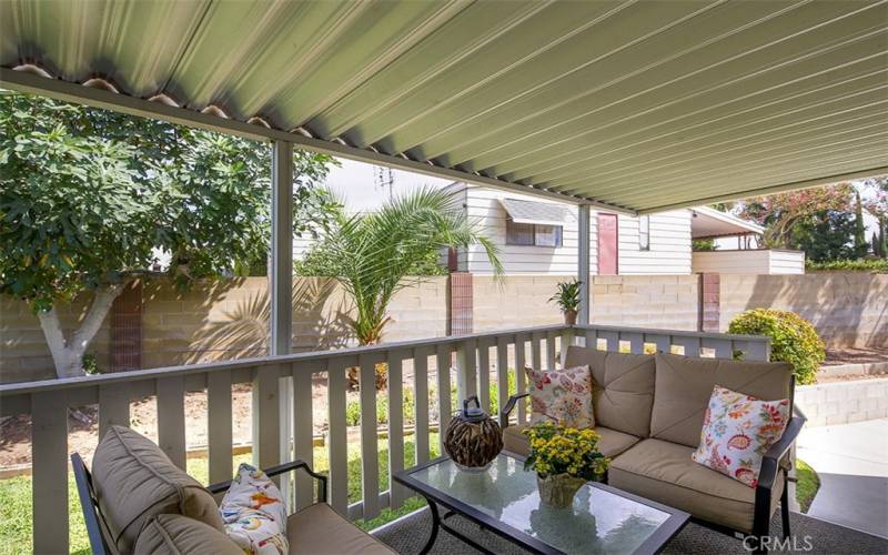 Spacious covered patio