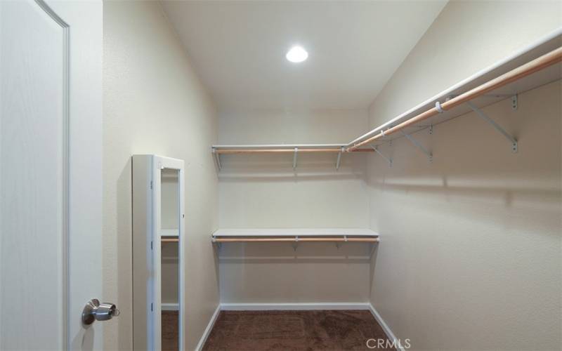 Walk in closet in master bedroom