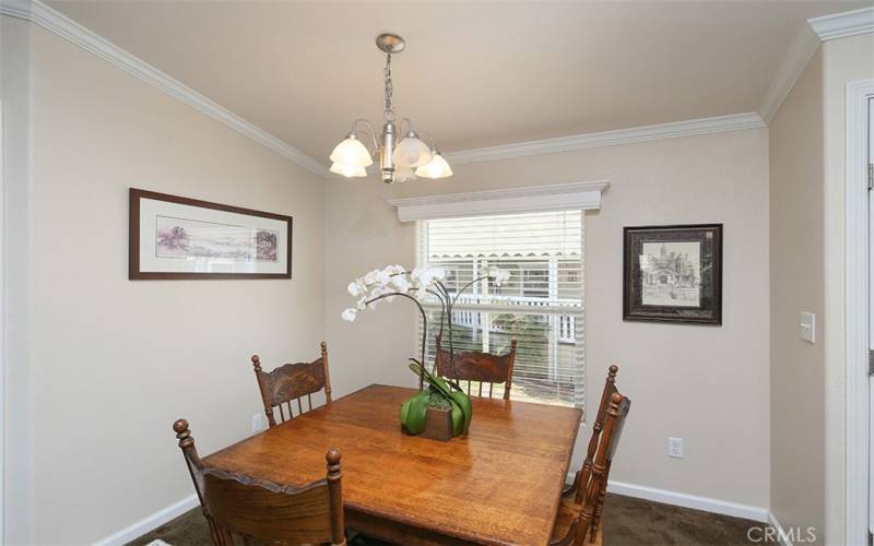 There's room for a china cabinet/buffet in the dining area