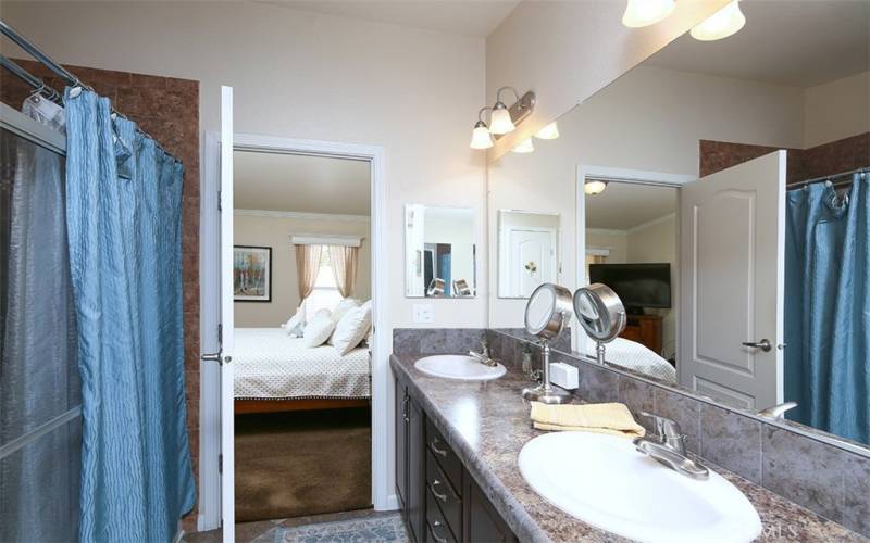 Double sinks in master bathroom