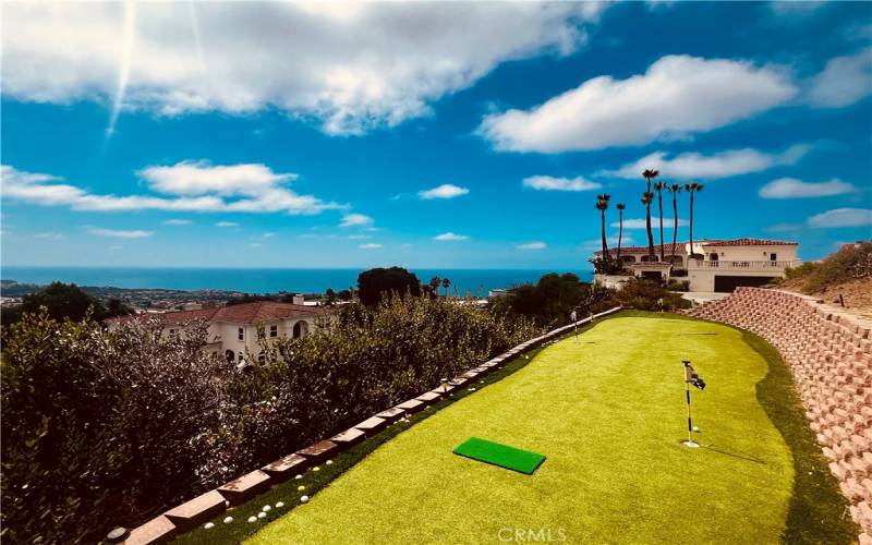 Practice putting with Ocean Views in the background.