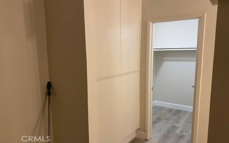 Large linen cabinet and walk-in closet