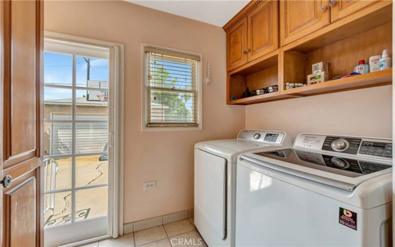 Laundry area, back door to backyard