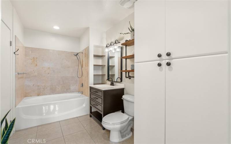 Bathroom with soaking tub and shower