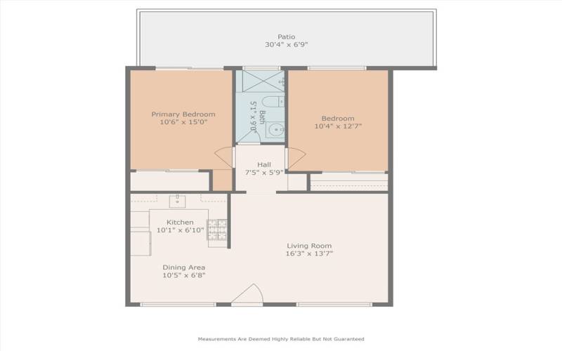 Floor plan with measurements of unit