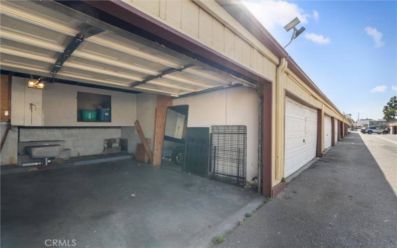 Shared garage with electric garage door