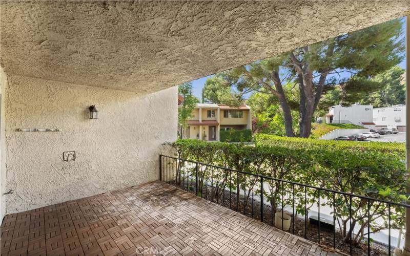 Patio by the front door