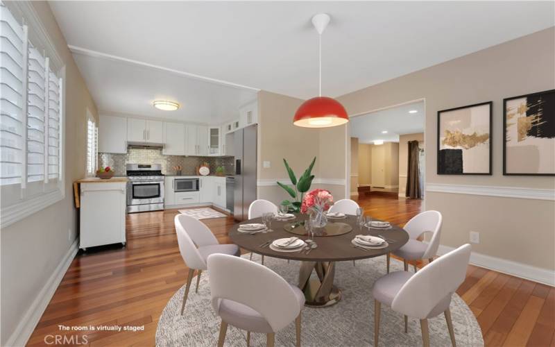 Dining Room is virtually staged