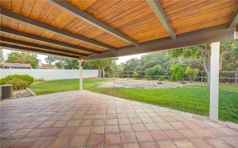 custom covered patio with Saltillotiles