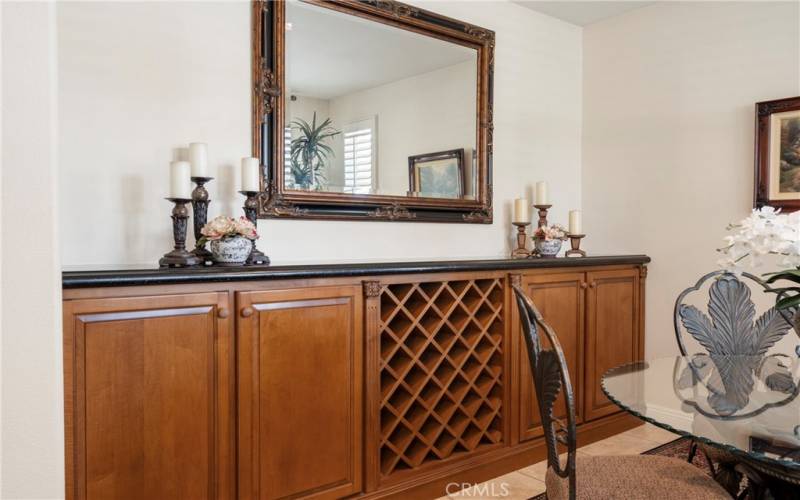 Built in Wine Buffet in Dining Room