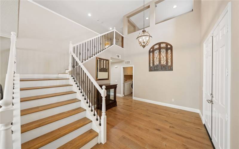 Grand 2 story ceilings at entry with hardwood floors