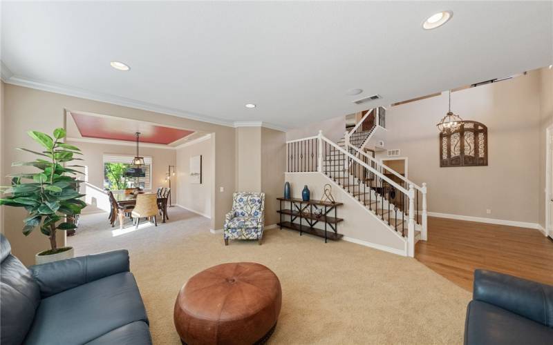 Another view of the living room into the dining room