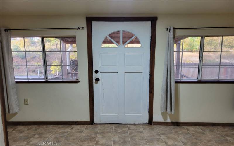 exiting front door/mud room