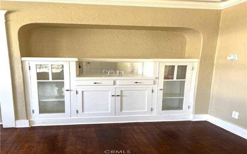 Built-in cabinet in dining area