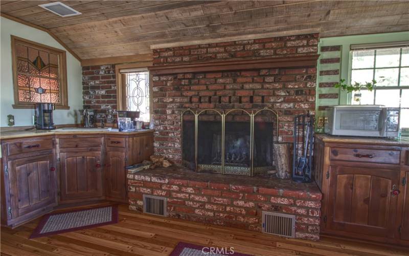 Fireplace in Kitchen