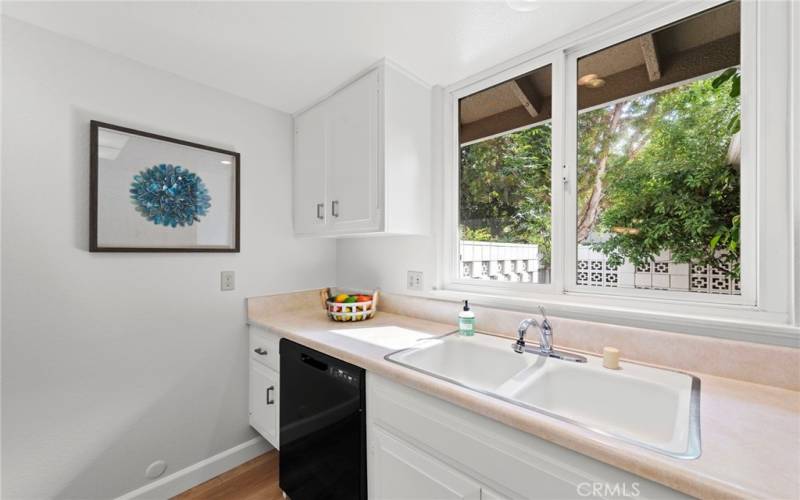 Kitchen is flooded with Natural Light