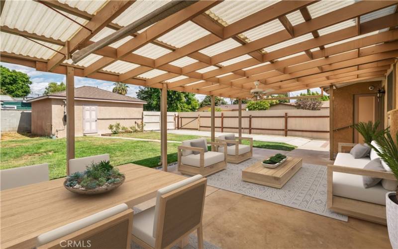 Covered Back Patio (virtually staged)