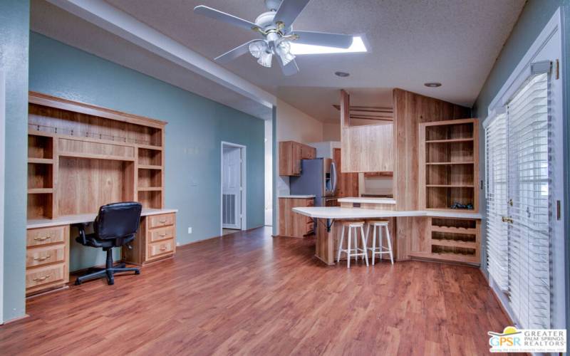 Built-in desk in great room