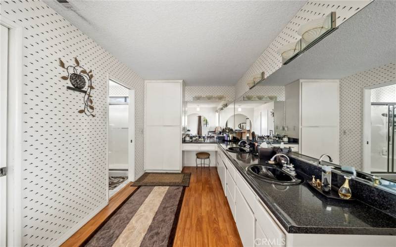 Primary Bathroom with Vanity with Large

Mirroring for Make-up