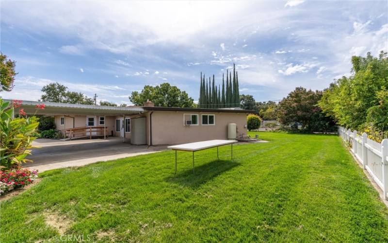 carport and back yard