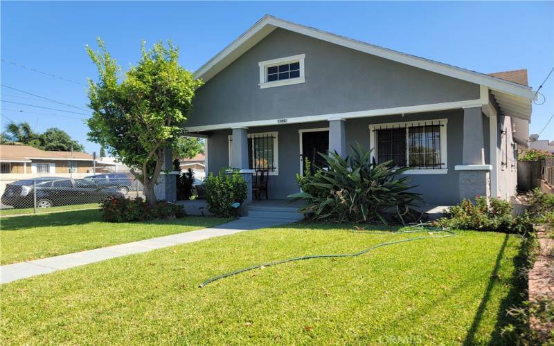 Beautiful front lawn. Small yet well maintained lemon tree is on the left side of this pic.