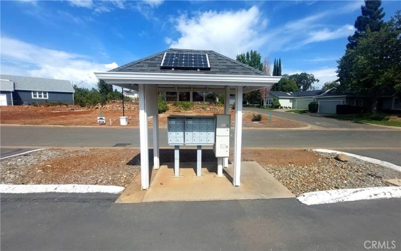 Mailbox at parking area near the lot