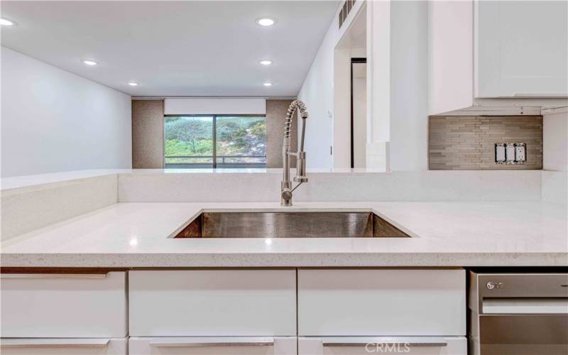 QUORTS COUNTERS AND STAINLESS STILL SINK