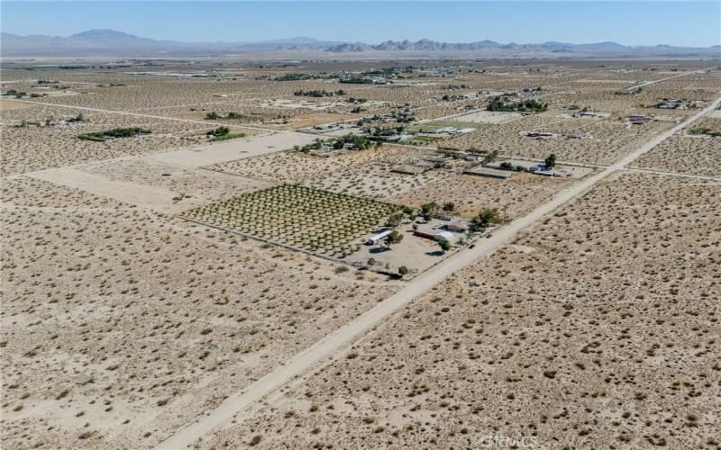 Aerial 8 lot corner view & road