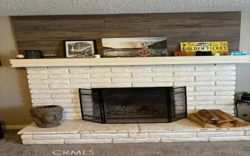 Fireplace mantel and surround, real wood burning