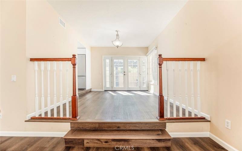 living room leading to dining room