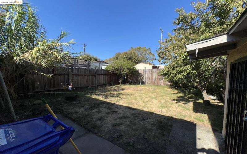 Back yard/Side of Garage