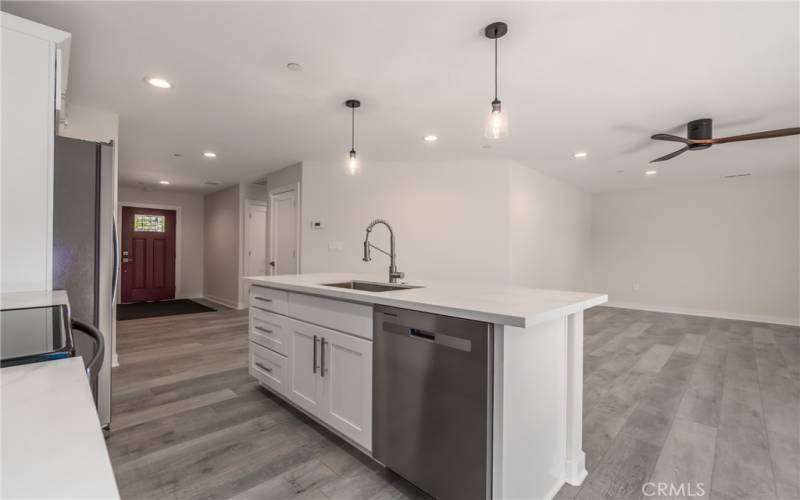 Kitchen and Living Room Area.