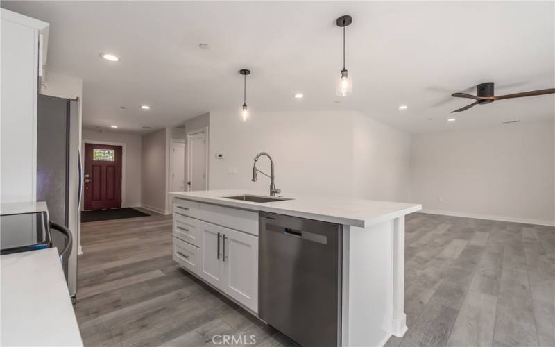 Kitchen and Living Room Area.