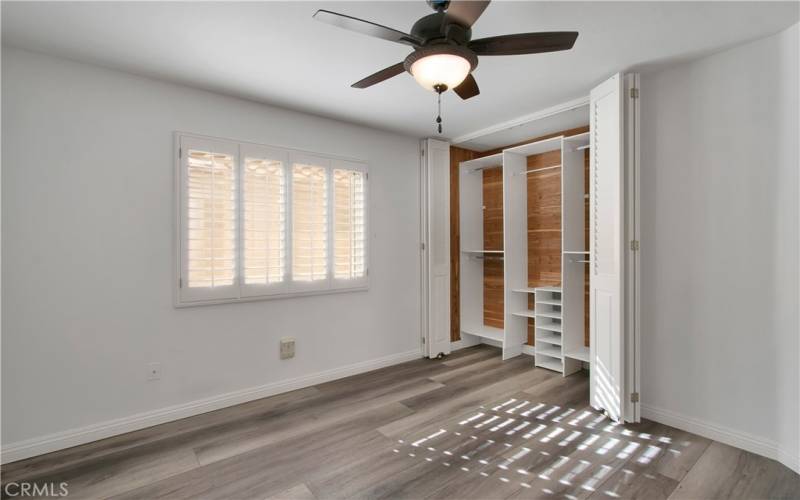 Guest bedroom showing cedar-lined closet