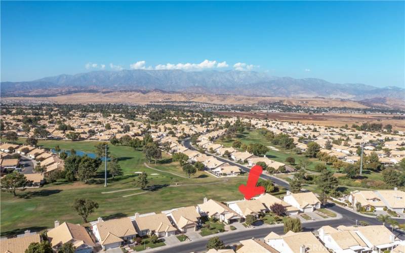 different aerial view showing the San Gorgonio mountains to the North