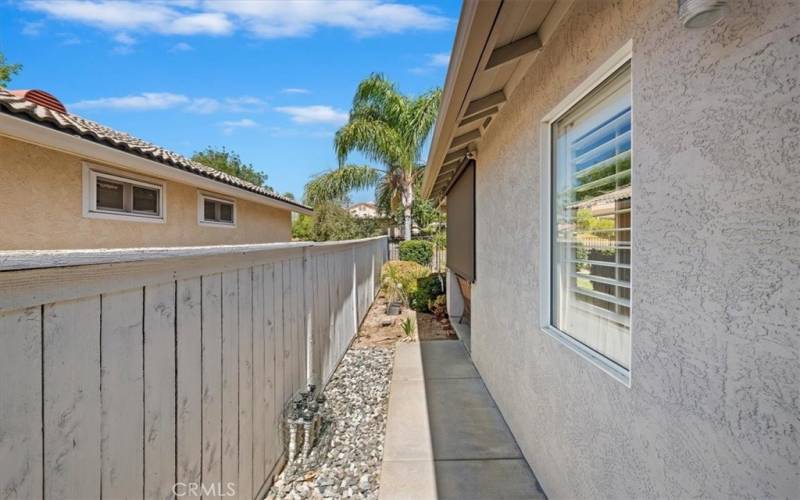 Side Yard With Wood Fencing