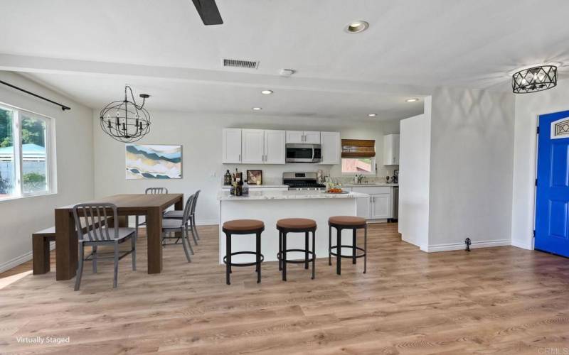 Virtually staged dining area~