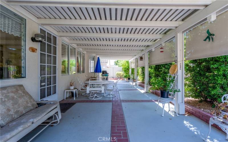 Backyard with covered patio