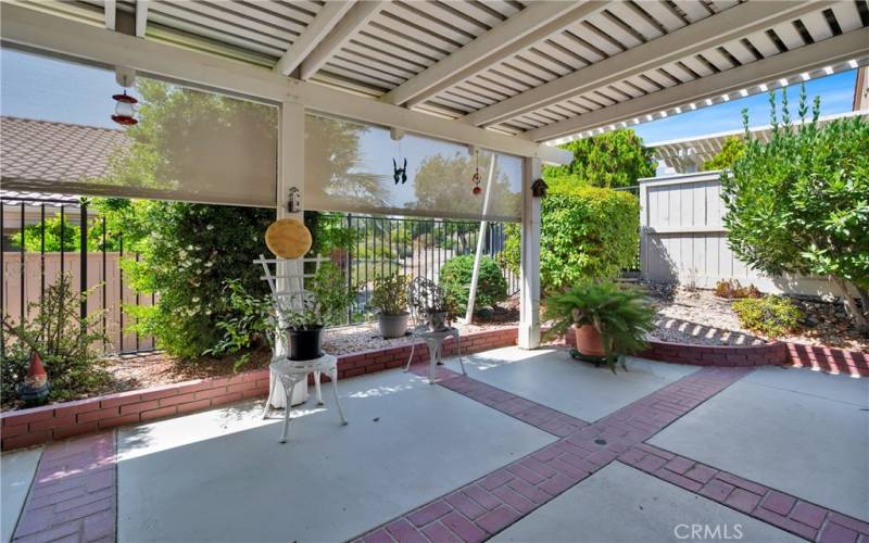 Another view of backyard patio