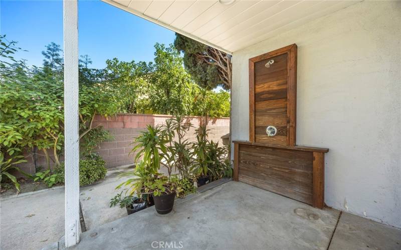 Outside shower is perfect for rinsing off after a dip in the pool or adding a refreshing start to your morning routine.