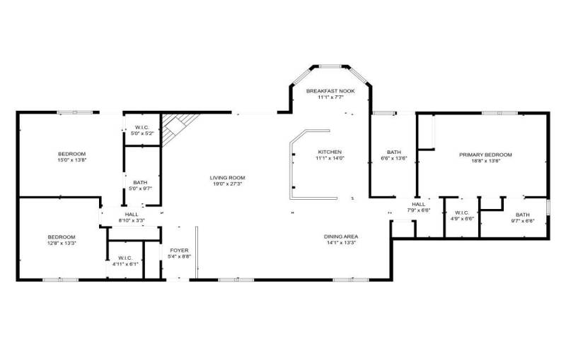 Provided as approximate measurements.  The room labeled bath is also the laundry room.