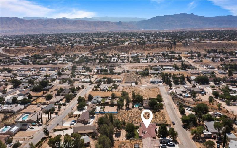 Views to the west of the Mesa and the mountains.