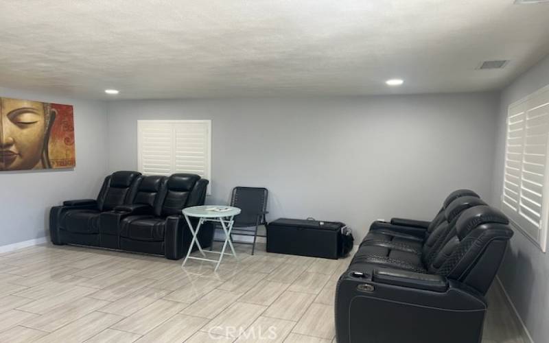 Large Living Room with Tile Flooring