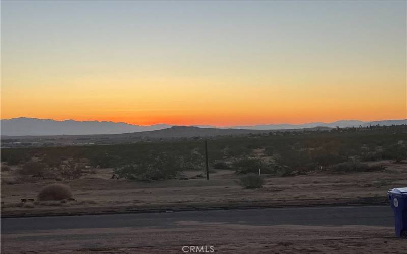 sunrise from the front of the house